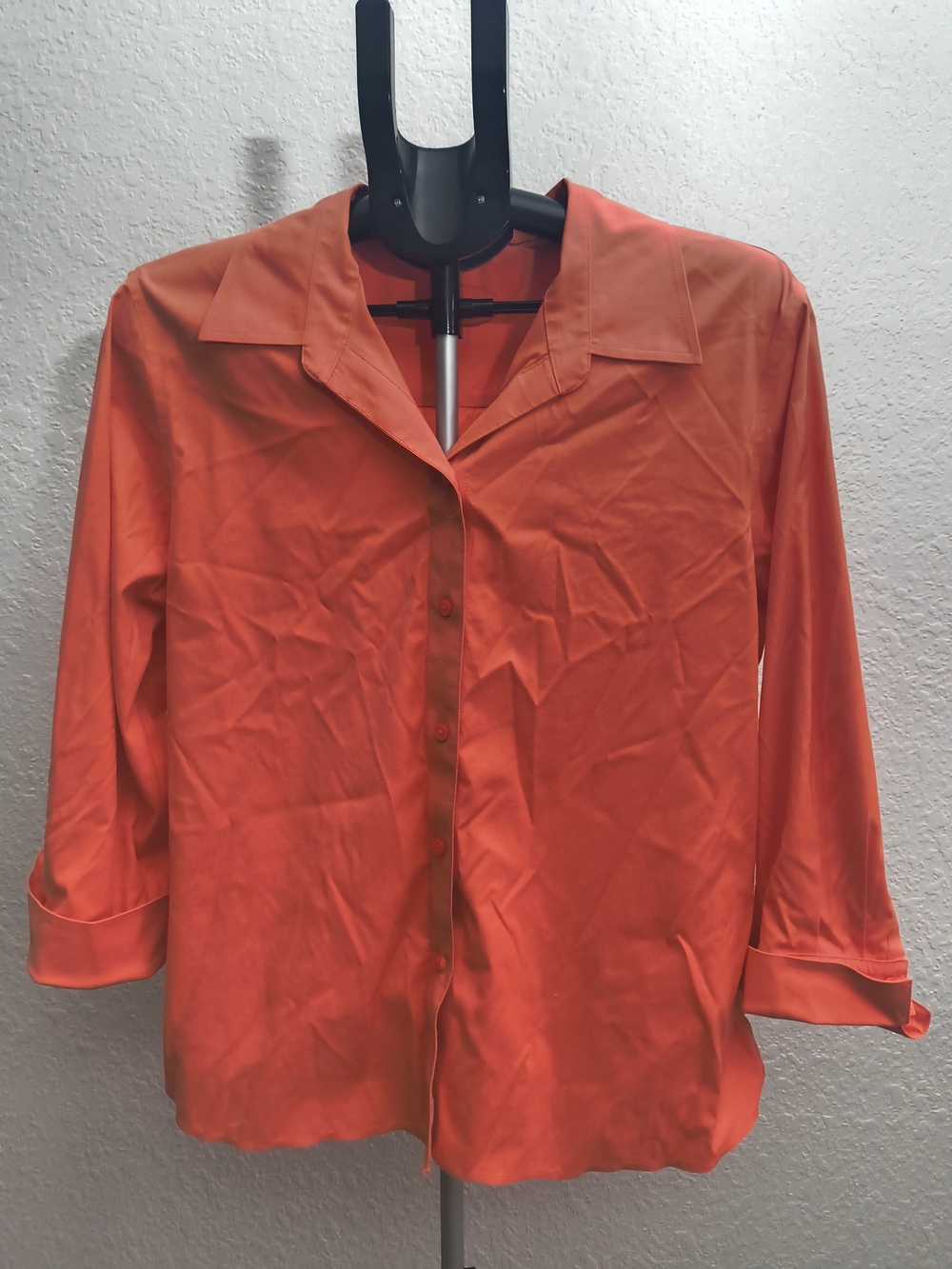 Foxcroft Women's Size 14 Non-Iron Shaped 100% Cotton Long Sleeve Blouse